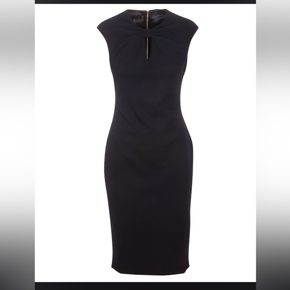 TED BAKER - KEZZIA BOW NECK BODYCON DRESS IN NAVY